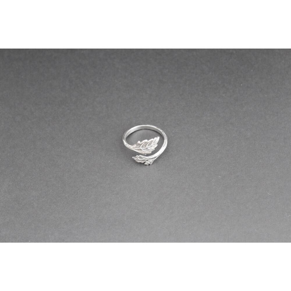 Sterling Silver Adjustable Leaf Ring, Silver Adju… - image 5